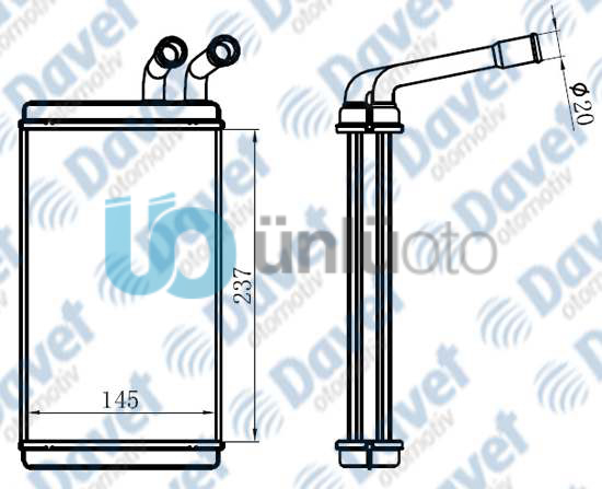 KALORIFER RADYATORU BRAZING PASSAT 96-00 145X237X32  AT/MT SANZUMAN